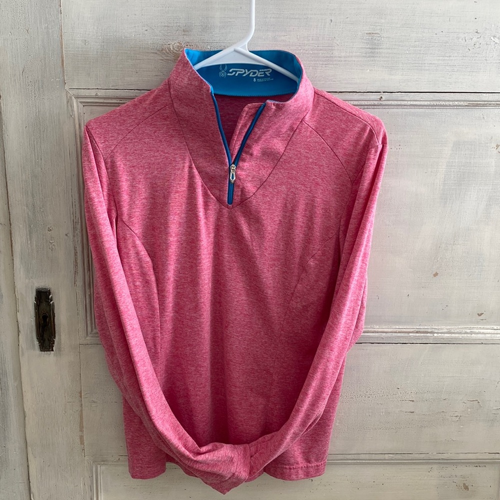 Spyder women’s pink pull over half zip women’s small